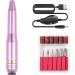 Portable Electric Nail Drill with 6Pcs Nail Drill Bits and 6 Sanding Bands Professional for Acrylic Gel Manicure Professional Nail Salon Supplies Manicure - Buy Online on GoSupps.com