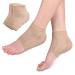 Wambere 3 Pairs Gel Heel Socks Silicone Moisturising Socks Open Toe Socks Spa Socks Foot Care Socks Foot Protectors for Dry Cracked Heels Suitable for All Day Skin Colour Skin-coloured