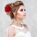 Large Artificial Flower Metal Hair Side Combs Floral Slide Hair Clips Wedding Bridal Headpieces Hairpins Barrettes Decorative Hair Accessories for Women Girls Bridesmaids Type 6 - Buy Online on GoSupps.com