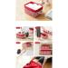 2 Pack Closet Canvas Fabric Storage Baskets - Organizing Bins for Shelves, Closets, Laundry & Nursery - Decorative Gifts - 11.75 x 8 x 5 Inch - Solid Red & Red Stripe - Buy Online on GoSupps.com