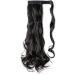 Ponytail Extension Wrap Around Long Straight Curly Clip in Ponytail Hair Extensions for Women Brown Black Blonde Hairpiece 24"-Curly Dark Black - Buy Online on GoSupps.com