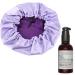 Elaviti Adjustable Satin Bonnet & Organic Xtreme Rosemary Mint Hair Growth Oil (1 oz) Bundle | Large Reversible Hair Cap for Sleeping & Hair Oil for Hair Growth and Oil Treatments (purple)