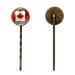 Women Hair Accessories 4PCS Handmade Barrettes Clip Set Bobby hairpin Girls Headwear Retro Canada Flag Stamp color15365