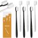 VEGOLS Adult Extra Soft Toothbrush with 20000 Soft Bristles, (Pack of 6) Micro Nano Manual Toothbrushes for Protect Sensitive Gums, Black/White Black and White