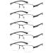 EYECEDAR 5-Pack Reading Glasses for Men and Women Metal Half Frame Eyeglasses Readers 2.00 5 Pairs Black 2.0 x