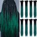 24" Dreadlock Extension Ombre For Hip-Hop Synthetic Heat Resistant Faux Locs Dread Reggae Extension Twist Braiding Faux Locs Crochet For Man Women(10strands/2packs,black to dark green) 10 strands/2packs black to dark green