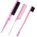 Edges Brush 3 pieces Sleek Bun Brush for Sleek Zopf Witbicg Teasing Brush Hairbrush Borstenkamm Baby Hair Brush Toupierbrush Babyhaare Suitable for hairdresser lady baby child (pink) pink