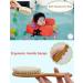 Baby Hair Brush Set with Natural Goat Bristles and Silicone Massager - Ideal for Cradle Cap Treatment, Newborns, Toddlers - Perfect Baby Shower Gift - Buy Online on GoSupps.com