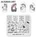 4PC Nail Art Stamping Plates Set - Unicorn Dinosaurs & Comic Designs with Polish Stamper | Multi-Pattern Templates for Creative Nail Art - Buy Online on GoSupps.com