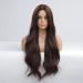 HAIRCUBE Long Dark Brown Curly Synthetic Wig for Women - Middle Parting Cocoa Brown - Buy Online on GoSupps.com