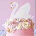 Swan Cake Topper Diy Acrylic Crown Cupcake Topper for Birthday Wedding Party Cake Decorations White - Buy Online on GoSupps.com