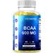 Vitamatic BCAA Gummies - Branch Chain Amino Acid Supplements - Peach Flavor - 600mg per serving - 60 Vegan Pectin Based Gummies (1 Bottle)