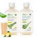 AloeCure Organic Aloe Vera Juice - 2 Bottle Sample Pack - Lemon Natural Flavor - 2x500ml