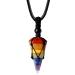 MAIBAOTA Natural Crystal Stone Pointed Necklace Adjustable Rope Healing Gemstone Quartz Jewelry for Men Women 7 Chakra