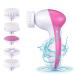 Facial Cleansing Brush Face Brush Facial Brush UBBETER Waterproof Cleansing Brush Set 2 Speeds With 5 Brush Heads Facial Brush