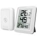 BriFit thermometer inside/Ausen hygrometer thermometer with outer sensor room thermometer radio thermometer with a large LCD display / switch ideal for office house room white 1 sensor white
