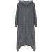 Bigfanshu Womens Solid Long Sweatshirt Sleeve Blouse Hooded Zipper Pullover Tops Shirt Zip Up Hoodies Hoodie Dark Grey - Buy Online on GoSupps.com