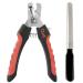 Dudi Pet claw scissors for dogs cats - also for rabbits rabbits & guinea pigs - with safety mechanism - nail scissors set with claw grinder - black red - large large black/red