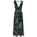 Womens Summer Short Sleeve Crewneck Pleated Swing Sundress Casual Boho Floral Print Long Maxi Dresses 1195-zayeh-green-6 L - Buy Online on GoSupps.com
