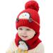 Rayson Baby Winter Warm Hat Kids Knit Scarf Beanie Hat Set Scarves Fleece Lining Loop Scarves for Kids Toddler Beanie Hat Scarf Set Outdoor Sport One Size Red