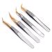 LUKEO Eyelash Extension Tweezers for Lashes Easy fan Russian Volume eyelashes Accept make own 4pcs D