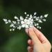 Zoestar Flower Bride Wedding Hair Combs Silver Pearl Crystal Headpiece Bridal Hair Accessories for Women and Girls