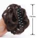 DeeThens Messy Bun Hairpiece for Women - Wavy Curly Scrunchies Claw Clip in Darkest Brown - Buy Online on GoSupps.com