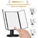 Seprendi Trifold Portable LED Foldable Mirror USB Desktop Beauty Mirror Smart - Black - Buy Online on GoSupps.com