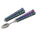 9 Rainbow-Finished Butterfly-Open Styled Travel/Camping Spoon