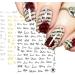 Manicure Sliders Charms DIY Nail Stickers Black Gold Silver Letters Valentine Design(CB-111 Gold) - Buy Online on GoSupps.com