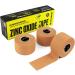 SPORTTAPE Tan Zinc Oxide Tape High Strength Athletic Sports Tape Strapping for Blister Prevention 3 Rolls 3.8cm x 10m Plantar Fasciitis and Physio Athletic Tape for Strapping