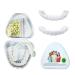Flipped warm 2 pairs of teeth for plug in veneers teeth at the top and bottom dentures of provisional teeth of course dental prosthesis cosmetic veneers teeth brightening dentures