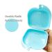 Set of 2 EvaGO Orthodontic Dental Retainer Cases for Denture Storage, Light Blue with Vent Holes - Buy Online on GoSupps.com