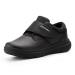 FitVille Men's Diabetic Shoes Leather Extra Wide Walking Shoes for Edema Hook and Loop Recovery Oxford Shoes for Swollen Feet Black