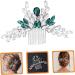 FRCOLOR Green Hair Accessories bridal hair combs pin hair bridal hair crystal hair Bride Hair Side hair decorations dinner party modeling rhinestones Red Flower Hair Comb - Buy Online on GoSupps.com