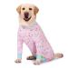 Rehabilitation suit for medium-sized and large dogs after operations breathable full cover dog body body one-piece pajamas cone-e collar alternative surgical abdominal wounds and skin protection 34 pink