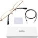 Half Frame Reading Glasses for Men & Women - Metal Rectangular Frame Spring Hinge Glasses Strap Gold 2.5 Diopters - Buy Online on GoSupps.com