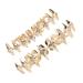 Gold Plated Grills Teeth With Star Diamond Design For Men Women Hip Hop Party Accessory Rapper Costume Prop For Events Parties