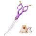 Purple Dragon 6.5 inch dogs Chances bent for dogs and cat grooming scissors with ultra -light space Aluminum handle jp 440c steel professional fur shear dogs for dog hairdressers and beginners purple 6.5 "