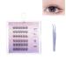 Fish Tails Glueless Press-On Eyelashes Press on Lashes No Glue Needed Diy Eyelash Extensions Fish Tail Eyelashes Self-Adhesive Eyelashes Lash Extension Kit With Lash Tweezers (Wide Stem Fish Tail)