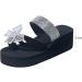 Buy XTZYGLFD Women's Orthopedic Sandals - Casual Slope Heel Bohemian Silver Flip Flops - Comfortable Beach Footwear Size 5 UK - Buy Online on GoSupps.com