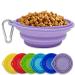 Silicon dog bowl including carabin hooks ideal for 250ml for dogs and cats food trinkerapf drinking nibrap water bowl (lilac)