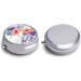Round Floral Print Pill Box - 3 Compartment Portable Medicine Organizer | Decorative Metal Pocket Pill Case - Style 9 - Buy Online on GoSupps.com