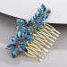 Chargances Bride Wedding Rhinestone Hair Comb Blue Crystal Hair Side Comb Fashion Handmade Headpiece Bridal Hair Accessories for Wedding Prom Flower Girl (Blue)