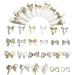 KACHIMOO 3D Nail Bows Charms 24 PCS Nail Charms Nail Bow Charms Alloy Pearl Bowknot Nail Accessory for Women Girls Nail Decorations Set-2