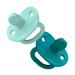 Boon JEWL Biometric Silicone Baby Pacifier - 0+ Months - Blue - Comfortable Silicone Orthodontic Baby Pacifiers with Soothing Gem Shaped Nipple - 2 Count 0-3 Month Blue