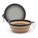 COLLAPSIBLE Dog Cat Bowls 2 Pack Travel Dog Bowls Portable Pet Water Bowl Dog Cat Food Feeder Walking Hiking Camping Bowl for Small Medium Large Dogs Small Cool Gray & Light Brown
