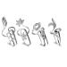 4 PCS Rhinestone Finger Tip Nail Ring Adjustable Opening Nail Art Charms Accessories Silver Women's Fashion Protecting Fingernail