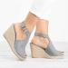 Aunimeifly Women's Wedges Platform Sandals - Comfy Sports Knit Sandals - Gradation Thick Bottom Fish Mouth Beach Sandals (Gray) - Buy Online on GoSupps.com