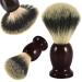 2/4 pieces of shaving brush handmade brush made of pure roof hair wooden handle hairdressing salon rasi brush razor brush with hardwood handle hairdressing salon tool gifts at home travel / 1440 (SIZE: 4 4PCs Brown